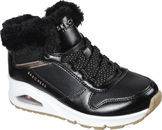 Skechers Uno - Cozy On Air Meisjes Sneakers - Black/Rose Gold Maat 32 bol.com