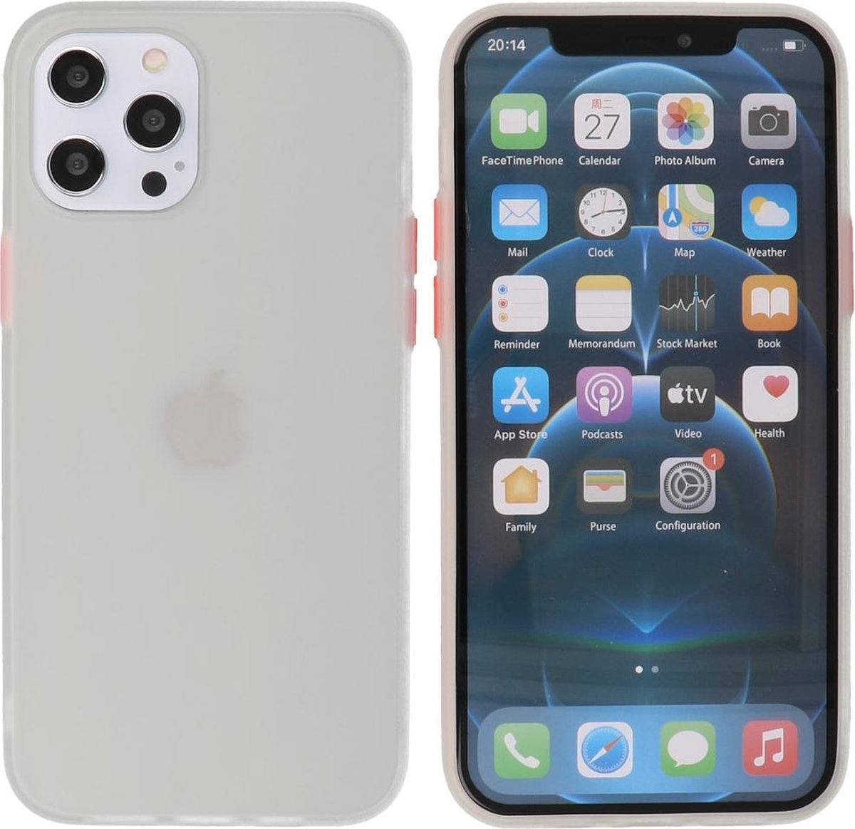 iPhone 12 Pro Max Hoesje - Back Cover Telefoonhoesje - Wit