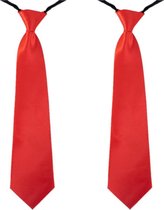 2x stuks rode carnaval verkleed stropdas 40 cm verkleedaccessoire voor dames/heren