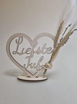 LBM Lieve juf afscheidscadeau - Decoratie - Hartvorm met droogbloemen