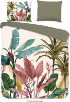 Luxe Zachte Dekbedovertrek Eenpersoons - 140x200/220cm - Inclusief 1 Kussensloop - 100% Versterkt Katoen - Palms