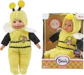 BEAU Babypop in dierenpakje Bij pop met bijen pak 32CM