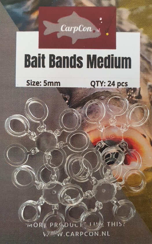 Bait Bands - Medium - 0.5cm - 24 stuks - Transparant - Pellet Band - Elastiekjes Oppervlakte Vissen Karper - CarpCon