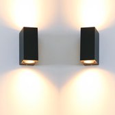 Proventa DECO LED buitenlampen - Duo-pack - Muurlampen incl. lichtbron - warm wit