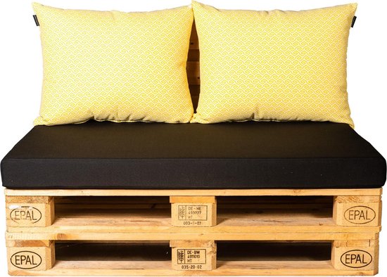 Palletkussen Set Madagaskar Yellow - Cartenza Black
