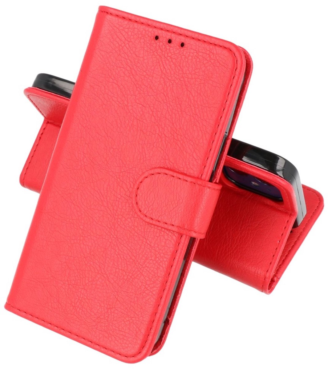 Hoesje Geschikt voor iPhone 12 Mini - Kaarthouder Book Case Telefoonhoesje - Rood
