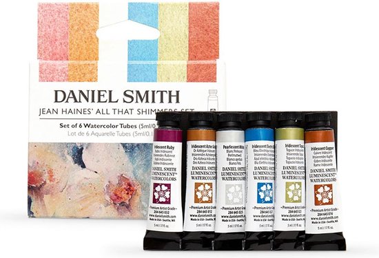 Daniel Smith Aquarelverf - Set van 6 tubes Aquarel Verf - Watercolour 5ml Jean Haines "All That Shimmers" Set with 6 Tubes