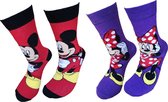 2 paar - Verjaardag cadeautje voor hem en haar - Mickey en Minnie Mouse Sokken - Mickey & Minnie sokken - Vrolijke sokken - Luckyday Socks - Sokken met tekst - Aparte Sokken - Socks waar je H