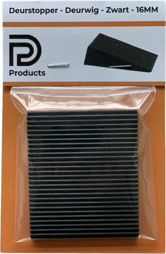 PD® - 2x Deurstopper - Deurwig - 1.6cm - Stapelbaar naar 3.2cm/4.8cm - Deurstopper Zwart Rubber - Rubber Deurstop - PD