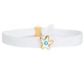 Enkelbandje white star turquoise eye