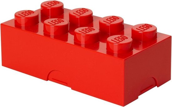 LEGO Bread Bin / Snack Box - Classic Brick 8 - Rouge - 95 ML - 20x10x7,3cm - Plastique