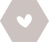 Muurhexagon hart stone Dibond - Aanbevolen / 18 x 15 cm