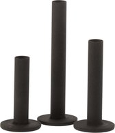 J-Line Set Van 3 Kandelaars Laag Modern Metaal Mat Zwart