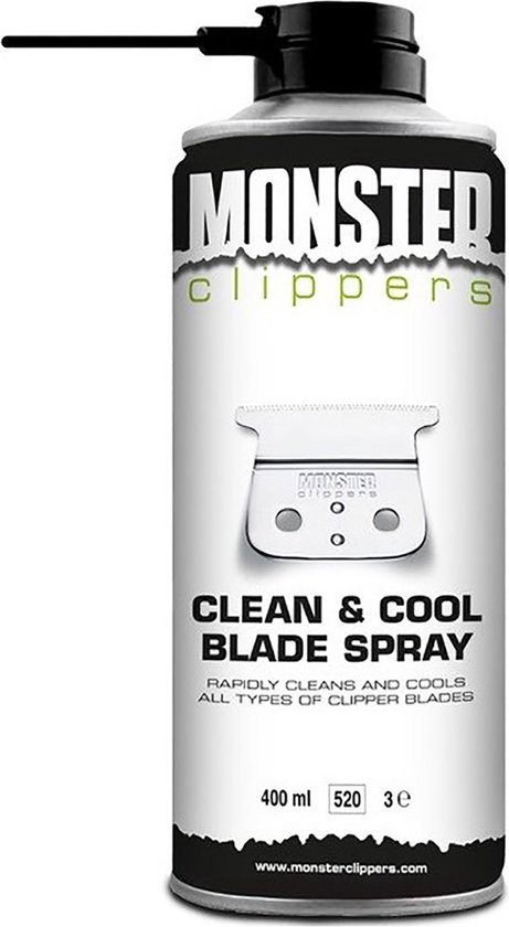 Foto: Monster clippers clean cool blade spray 400ml voor tondeuse en trimmer onderhoud snijmes reiniger