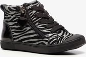 TwoDay leren meisjes sneakers met zebraprint - Zilver - Maat 24 - Echt leer - Uitneembare zool