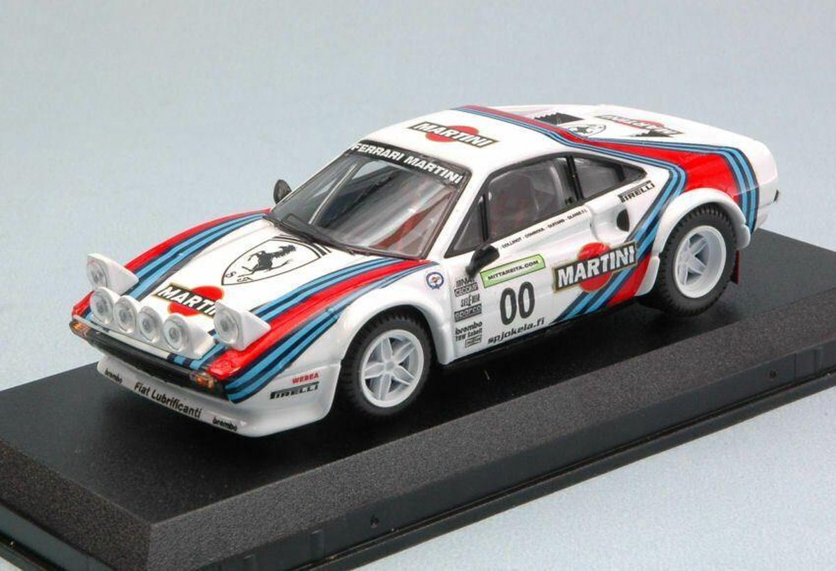 The 1:43 Diecast Modelcar of the Ferrari 308 GTB Coupe #00 of the Finland Rally of 2009. The manufacturer of the scalemodel is Best Model. This model is only available online
