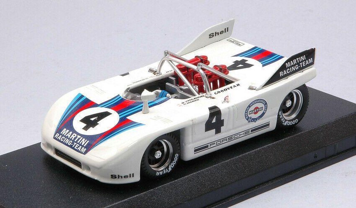 The 1:43 Diecast Modelcar of the Porsche 908/3 #4 of the Nurburgring of 1971. The drivers were Marko and V. Lennip. The manufacturer of the scalemodel is Best Model. This model is only available online - Best-Models