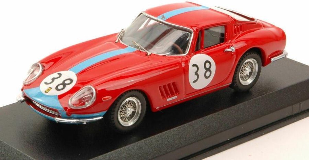 The 1:43 Diecast Modelcar of the Ferrari 275 GTB/4 Coupe #38 Winner of the 1000km Parigi of 1966. The drivers were Vestey and Gaspar. The manufacturer of the scalemodel is Best Model. This model is only available online