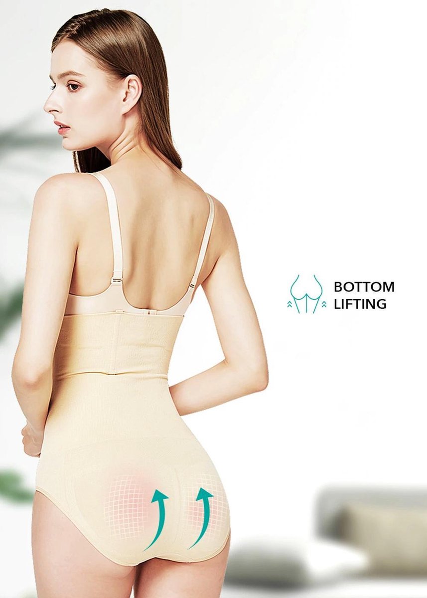 Fine Woman Hoge Corrigerende Slip met Push-up Vulling – Wit