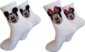 2 paar - Verjaardag cadeautje voor hem en haar - Minie Mouse Sokken - Mickey & Minie Mouse sokken - Vrolijke sokken - Luckyday Socks - Sokken met tekst - Aparte Sokken - Socks waar je Happy v