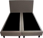 Bedworld Boxspring 120x210 - Geveerd - Lederlook - Donker grijs (MD996)