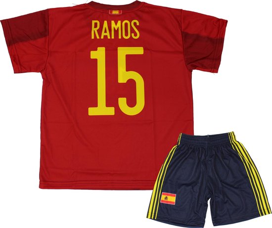 Sergio Ramos | Spanje Thuis Tenue | Voetbalshirt + Broek Set | 2021-2022 EK/WK voetbaltenue