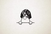 Engelse Foxhound - English Foxhound - hond met pootjes - M - 56x62cm - Zwart - wanddecoratie