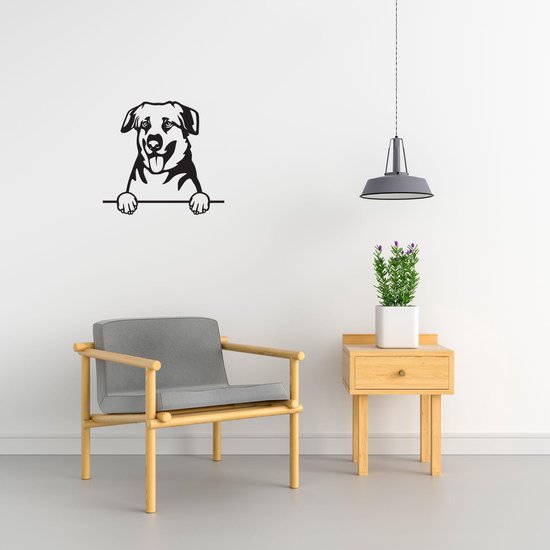 Chinook - chien avec pattes - S - 43x45cm - Zwart - décoration murale