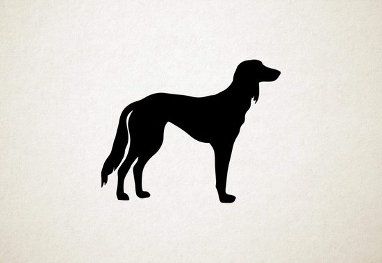 Saluki - Silhouette hond - L - 75x94cm - Zwart - wanddecoratie