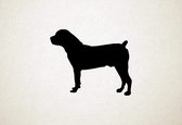 Boerboel - Silhouette hond - S - 43x53cm - Zwart - wanddecoratie