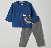 Woody pyjama jongens - wasbeer - blauw - 212-3-PLU-S/865 - maat 80