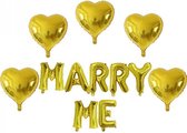 Ballonnen set Marry Me goud 12-delig - trouwen - aanzoek - valentijn - folie ballonnen set