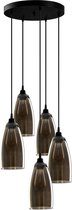 Hanglamp Modern 5 x E27 fitting Gerookt Glas - Georgia