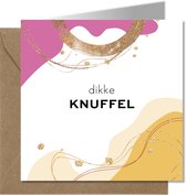 Tallies Cards - greeting - ansichtkaarten - dikke Knuffel -Abstract  - Set van 4 wenskaarten - Inclusief kraft envelop - sterkte - knuffel - medeleven - 100% Duurzaam