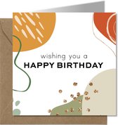 Tallies Cards - greeting - ansichtkaarten - Happy Birthday - Abstract  - Set van 4 wenskaarten - Inclusief kraft envelop - verjaardagskaart - verjaardag - felicitatie - proficiat - 100% Duurzaam