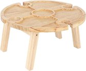 Wijntafel | Outdoor | Hout | Picknicktafel | Wijnrek | Draagbaar | Handgemaakt | Klaptafel | Tafeltje | Wijn Accessoires