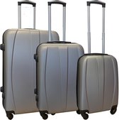 Travelsuitcase reiskofferset 3 delig - ABS - zilver (8986)