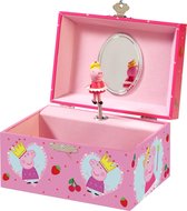 Peppa Pig Sieradendoosje - Muziekdoos met draaiende Peppa ballerina - rose met spiegel - juwelenkistje