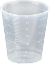 Medicijnbekers zonder deksel, 30ml transparant, per 75 stuks