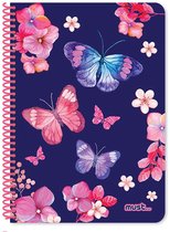 Must Notitieboek Vlinders Meisjes A4 Papier Blauw 90  Vellen