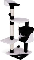 REXA®  kattenkrabpaal | Krabpaal klimboom | kattenboom | hoogte 112 cm | zwart/wit