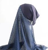 Foulard bleu, beau hijab (underscarf + hijab), nouveau style.