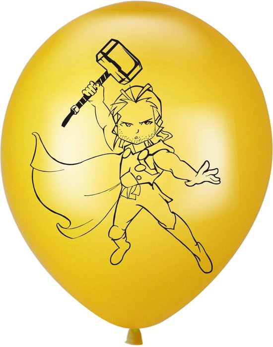 Superhelden - Ballonnen  - kinderfeestje - partijtje - versiering - feest - set van 6