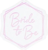 Amscan Opstrijkpatch Bride To Be Dames 9,8 X 9,1 Cm Wit/roze