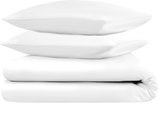 Dream Sheets - Luxe Dekbedovertrek (set) - 1 persoons - 140x200/220cm - Katoen Satijn - Wit