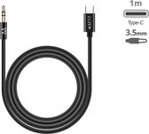 Waeyz - USB-C naar Jack Aux kabel - USB-C naar audio jack kabel 3.5mm - 1 Meter - Zwart