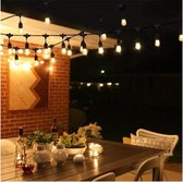 Koppelbare LED feestverlichting - prikkabel - 10 meter - met 10 lichtpunten E27 warm wit licht - waterdicht voor binnen en buiten