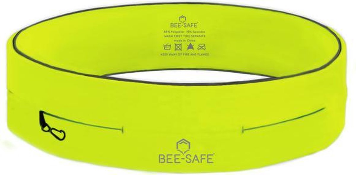 Smart Waistbelt | BEE SAFE lime -XL- | heuptas | telefoonhouder | hardloopriem | drinkgordel