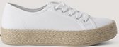 NA-KD Jute Sole Vrouwen Sneakers - White - Maat 40