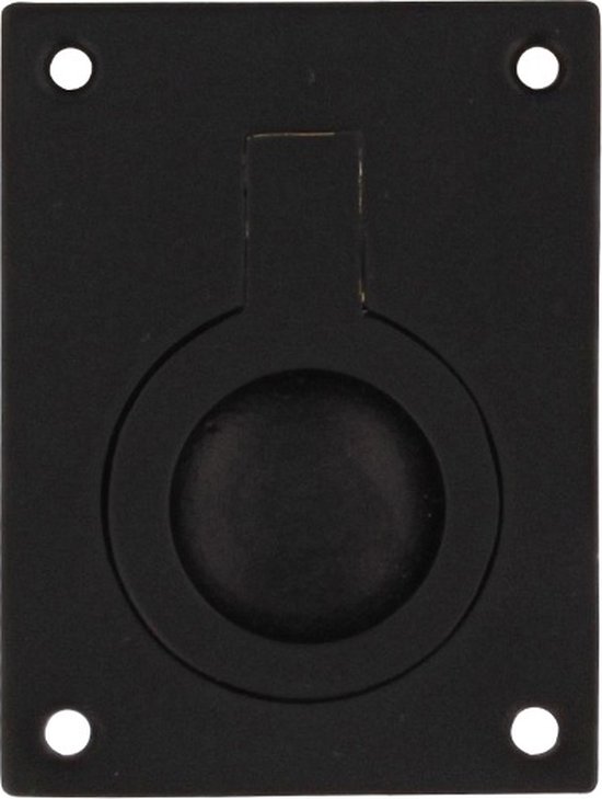 Foto: Intersteel luikring rechthoekig 41 x 31 mm mat zwart